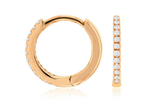 Load image into Gallery viewer, Diamond Petite Huggie Hoop Earrings