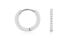 Load image into Gallery viewer, Diamond Petite Huggie Hoop Earrings