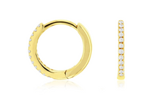 Load image into Gallery viewer, Diamond Petite Huggie Hoop Earrings