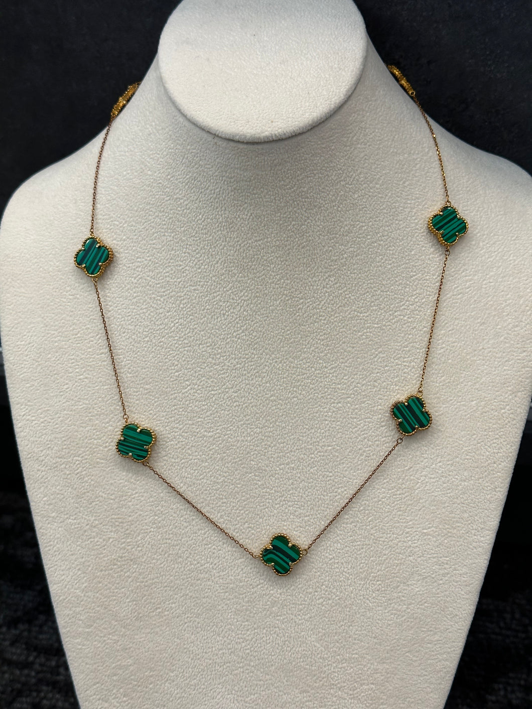 Luxe Colored Stone Clover Necklace