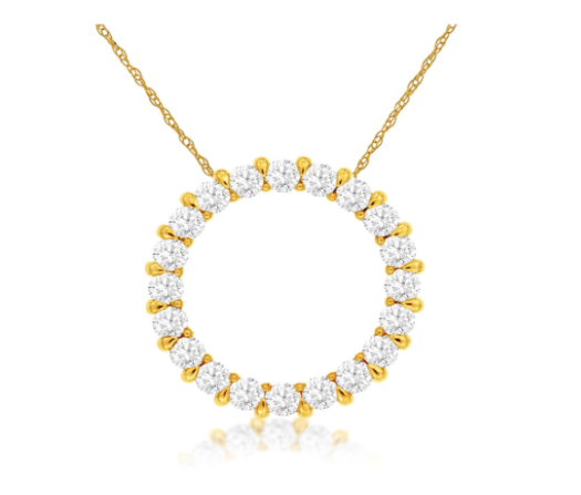 Diamond Circle Pendant Necklace