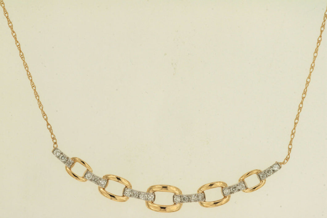 Diamond and Gold Paperclip Necklace