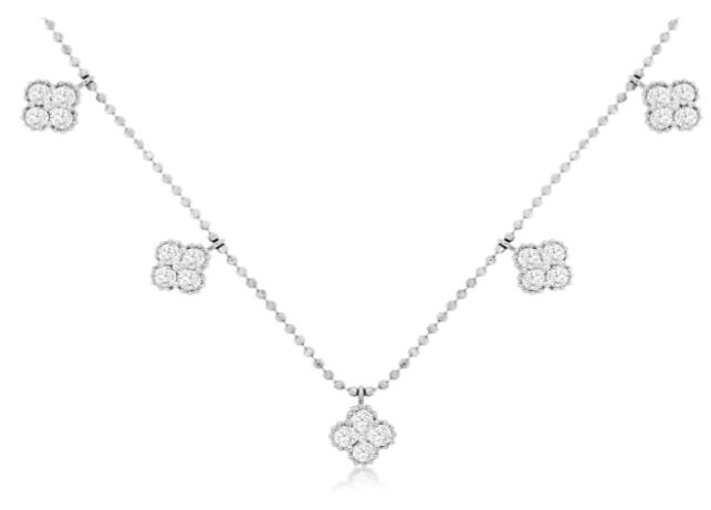 Diamond Clover Station Necklace