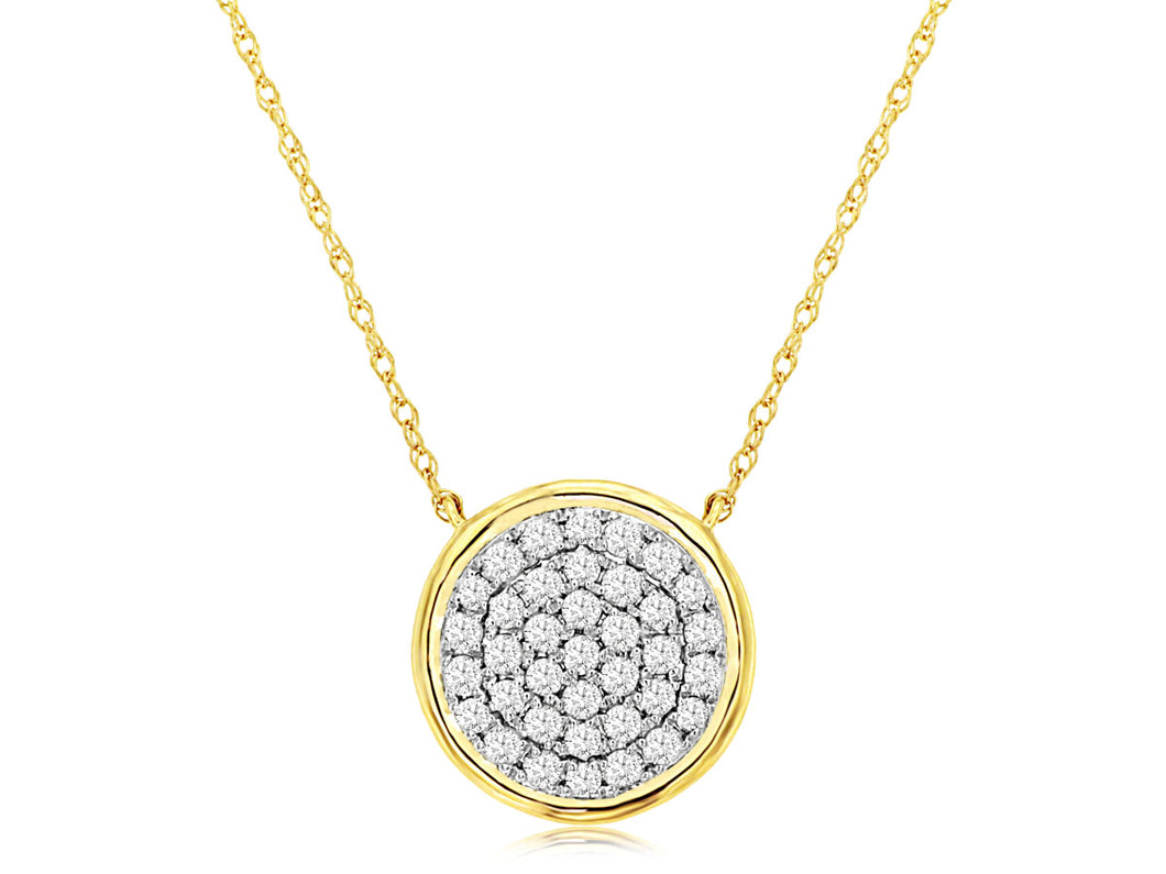 Bezel Set Diamond Cluster Necklace