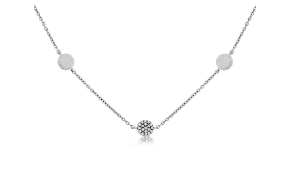Diamond Disc Station Necklace