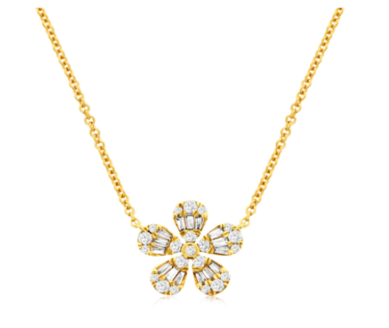 Diamond Flower Pendant