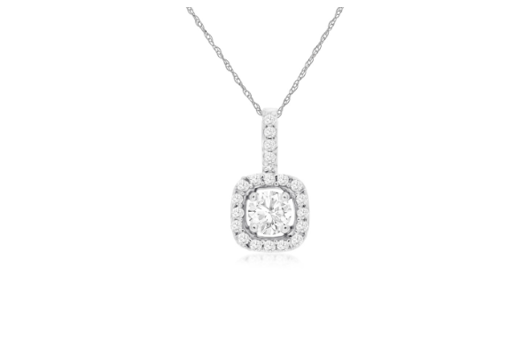 Diamond Halo Pendant Necklace