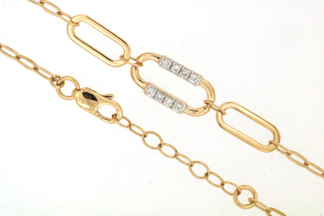 Diamond Paperclip Bracelet