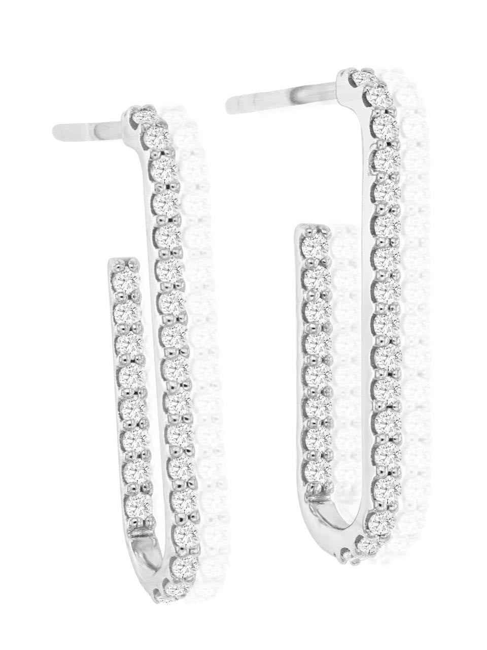 Diamond Paperclip Earrings