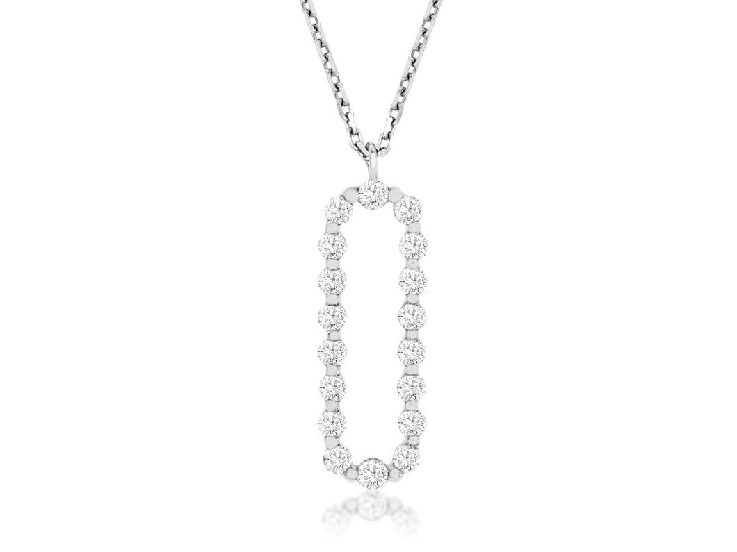 Diamond Paperclip Pendant Necklace