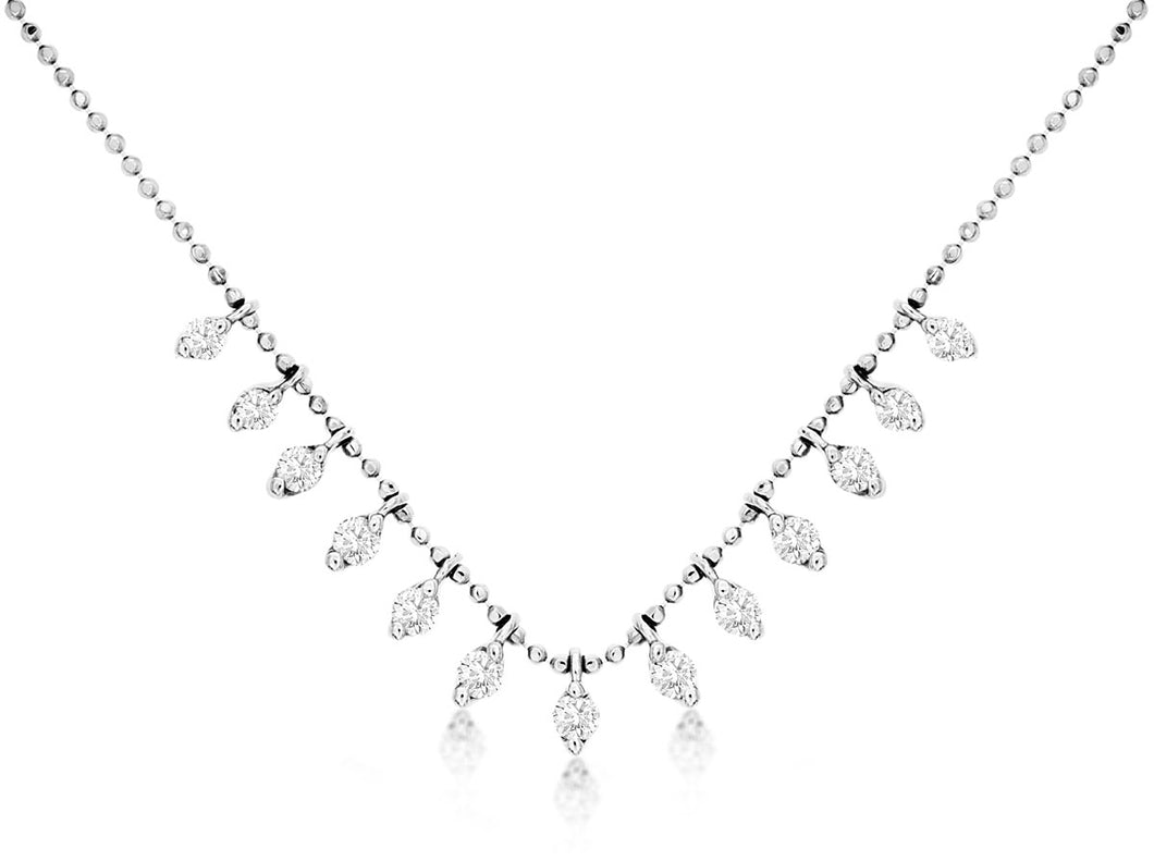 Diamond and Ball Chain Necklace