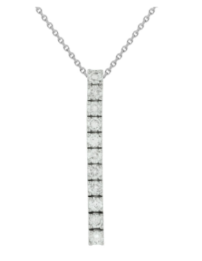 Diamond Vertical Bar Pendant Necklace