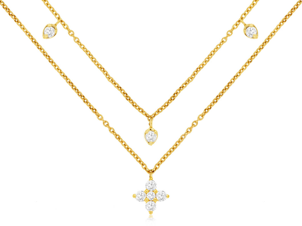 Double Chain Diamond Necklace