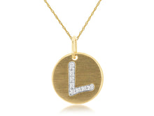 Load image into Gallery viewer, Initial Diamond Disc Pendant
