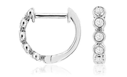 Petite Diamond Bezel Set Hugger Earrings